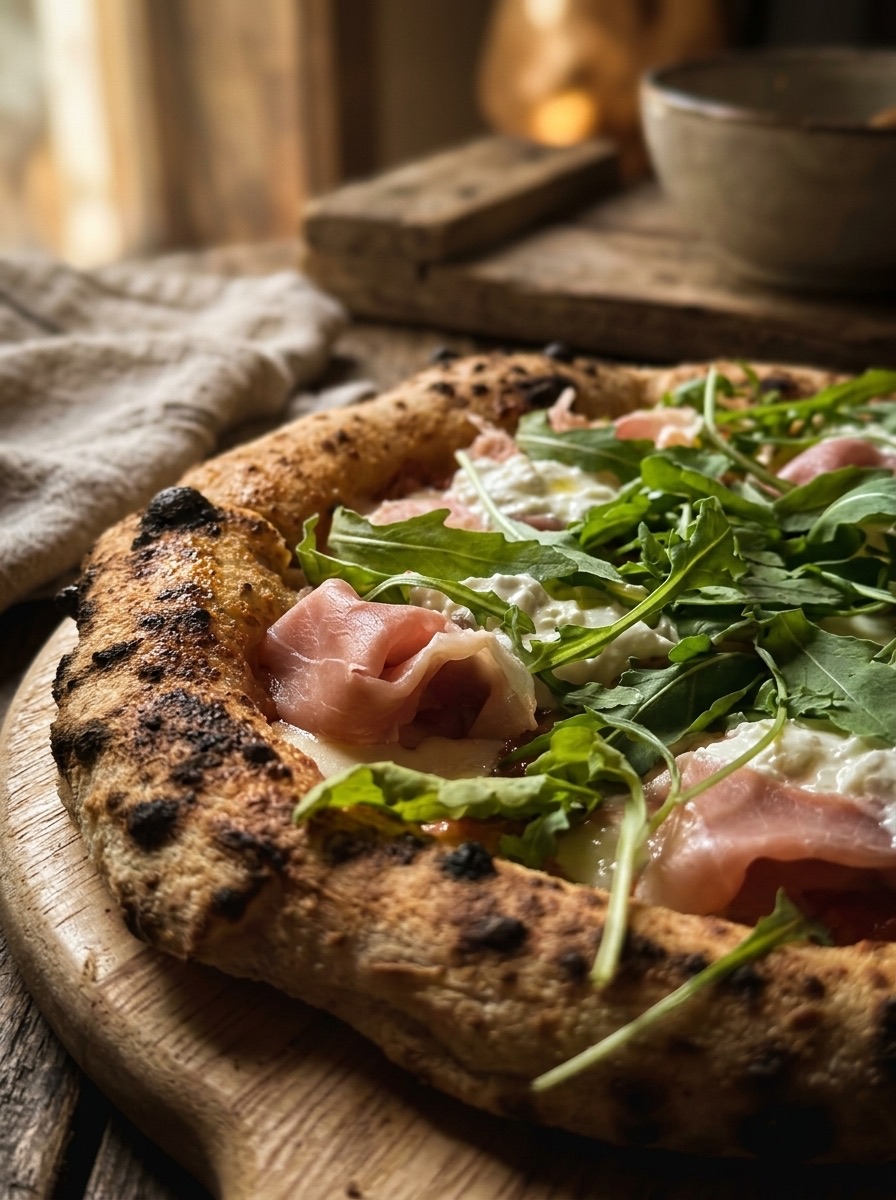 Prosciutto & burrata pizza