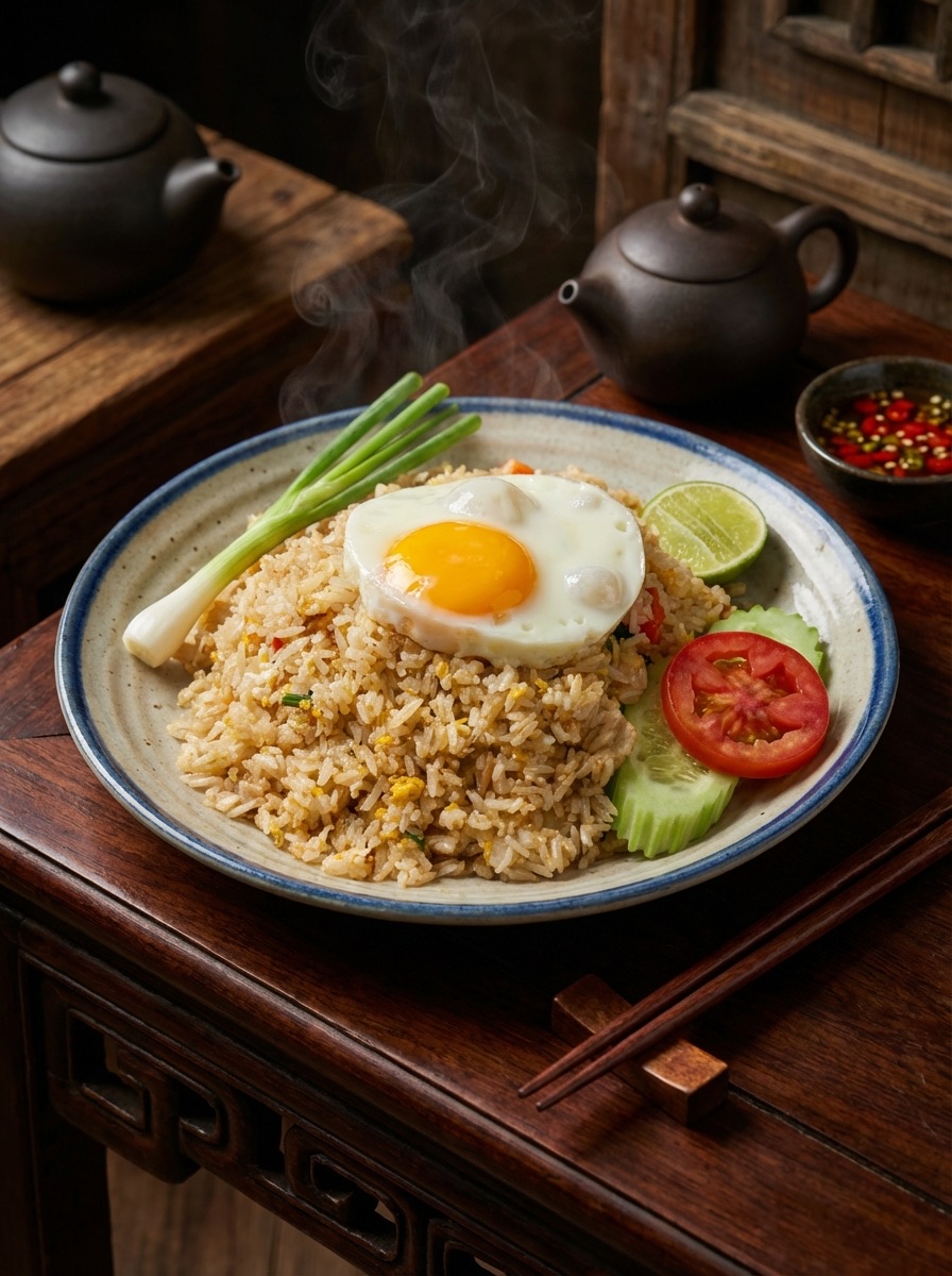 Fried rice, fried egg